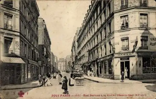 Ak Paris XI., Rue Servan, Rue du Chemin-Vert