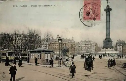 Ak Paris XI., Place de la Bastille