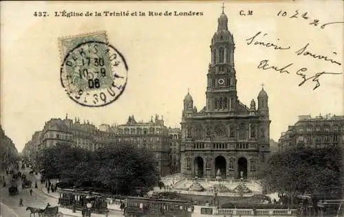 Ak Paris IX., Dreifaltigkeitskirche, Rue de Londres