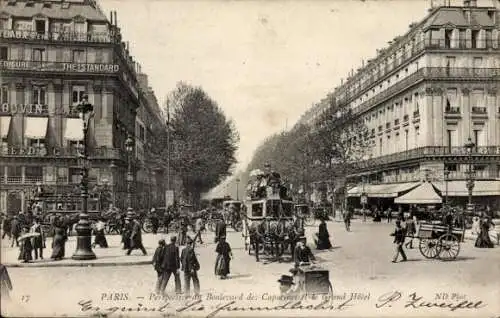 Ak Paris IX, Boulevard des Capucines, Grand Hotel