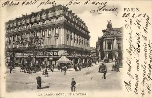 Ak Paris IX, Grand Hotel, Oper