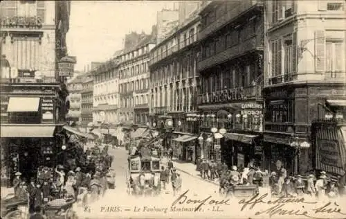 Ak Paris IX., Le Faubourg Montmartre