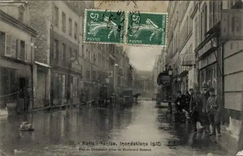 Ak Paris XII., Überschwemmungen 1910, Rue de Charenton, Boulevard Diderot