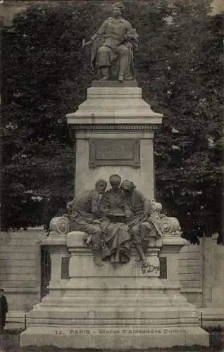 Ak Paris I., Statue von Alexandre Dumas