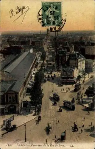 Ak Paris XII., Panorama der Rue de Lyon