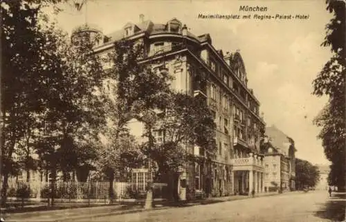 Ak München, Maximiliansplatz mit Regina Palast Hotel