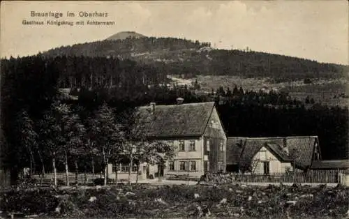 Ak Braunlage im Oberharz, Gasthaus Königskrug mit Achtermann