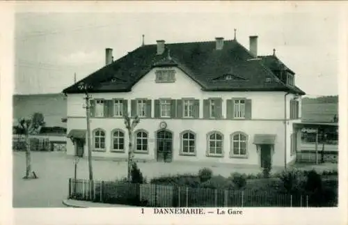 Ak Dannemarie Dammerkirch Elsass Haut Rhin, Bahnhof