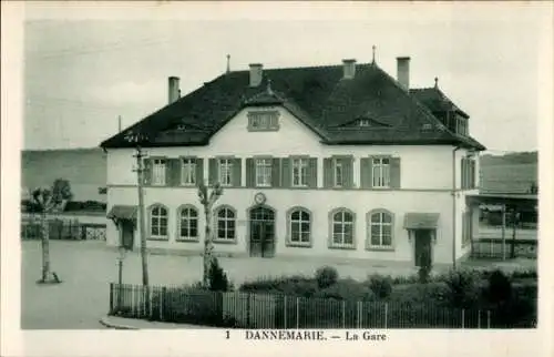 Ak Dannemarie Dammerkirch Elsass Haut Rhin, Bahnhof