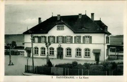 Ak Dannemarie Dammerkirch Elsass Haut Rhin, Bahnhof