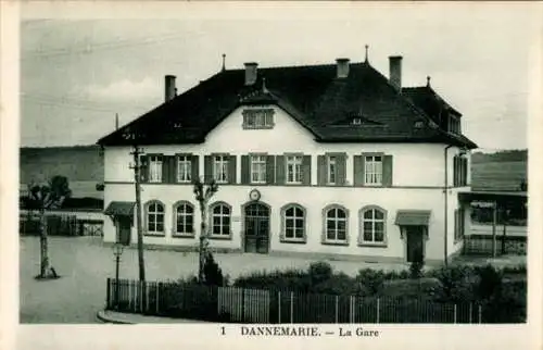 Ak Dannemarie Dammerkirch Elsass Haut Rhin, Bahnhof