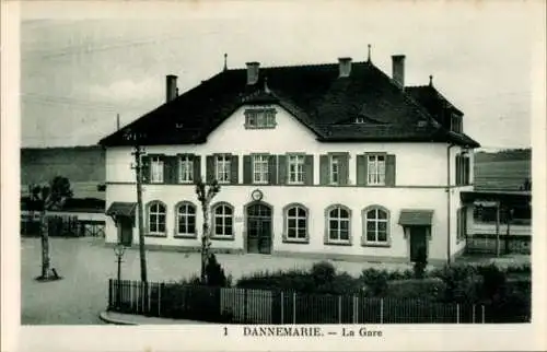 Ak Dannemarie Dammerkirch Elsass Haut Rhin, Bahnhof