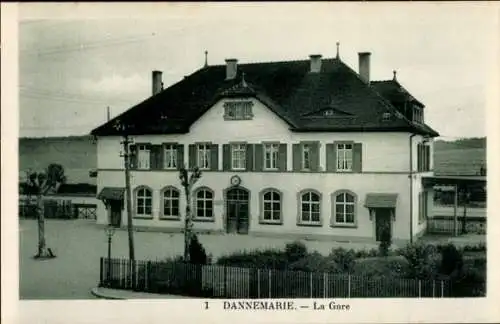 Ak Dannemarie Dammerkirch Elsass Haut Rhin, Bahnhof