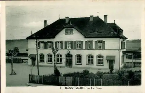 Ak Dannemarie Dammerkirch Elsass Haut Rhin, Bahnhof