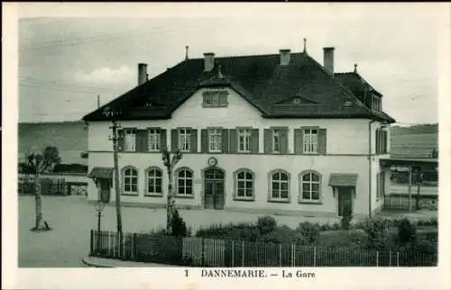 Ak Dannemarie Dammerkirch Elsass Haut Rhin, Bahnhof
