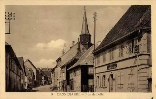 Ak Dannemarie Dammerkirch Elsass Haut Rhin, Rue de Delle