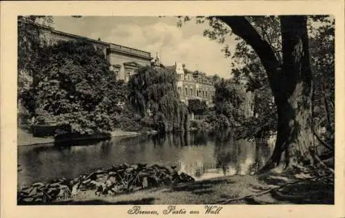 Ak Hansestadt Bremen, Teilansicht, Wall