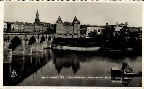 Ak Montauban Tarn et Garonne, alte Brücke, Museum, Kirche