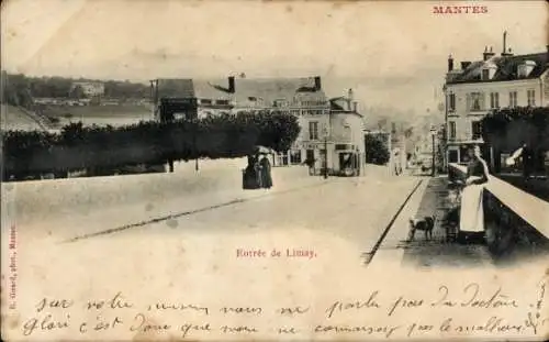 Ak Mantes Limay Yvelines, Stadteingang