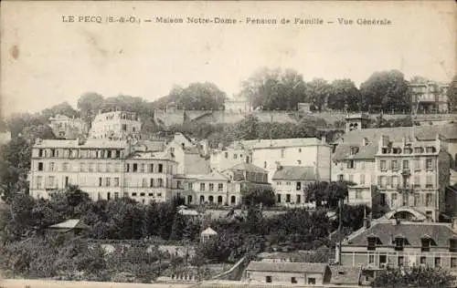 CPA Le Pecq Yvelines, Maison Notre Dame, Pension de Familie, Vue Generale