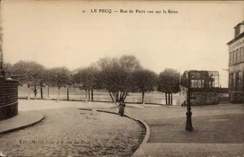 CPA Le Pecq Yvelines, Rue de Paris vue sur la Seine