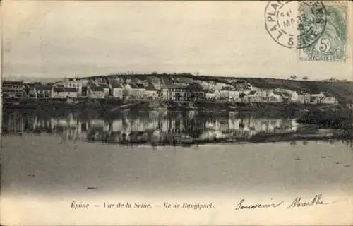 Ak Epone Yvelines, Blick auf die Seine, Insel Rangiport