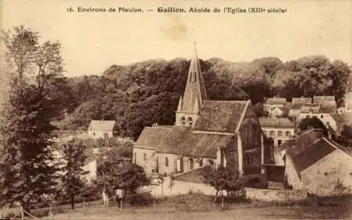 Ak Gaillon sur Montcient Yvelines, Kirchenapsis
