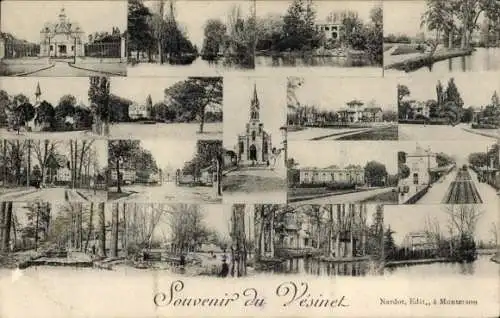Ak Le Vésinet Yvelines, Eisenbahn, Bahnhof, Kirchen, Seen, Gebäude