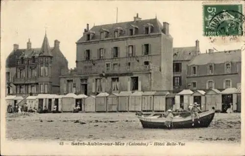 Ak Saint Aubin sur Mer Calvados, Hotel Belle-Vue