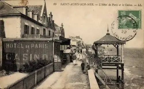 Ak Saint Aubin sur Mer Calvados, Hotel de Paris, Casino