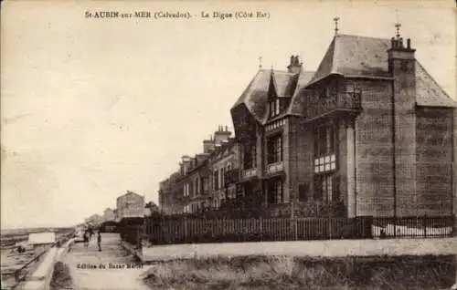 Ak Saint Aubin sur Mer Calvados, Digue