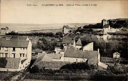 Ak Saint Laurent sur Mer Calvados, Hotel und Villen