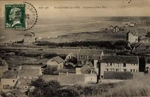 Ak Saint Laurent sur Mer Calvados, Panorama