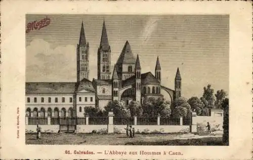 Ak Caen-Calvados, Abbaye aux Hommes, Maggi Reklame