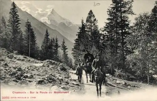 Ak Chamonix Mont Blanc Haute Savoie, An der Route du Montanvert