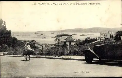 Ak Tanger, Marokko, Blick auf den Hafen mit dem französischen Flügel