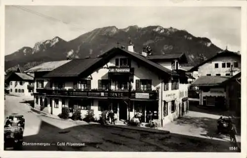 Ak Oberammergau in Oberbayern, Cafe Alpenrose