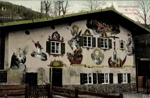 Ak Mittenwald in Oberbayern, Schlipferhaus