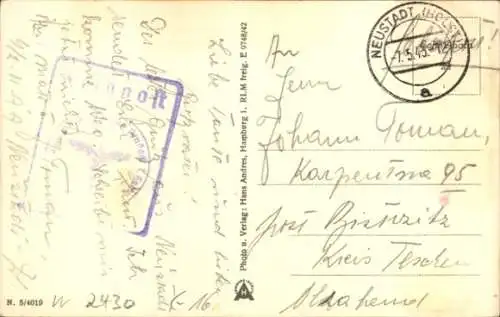 Ak Neustadt in Holstein, Hafenbrücke, Fischerboote