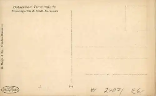 Ak Ostseebad Travemünde Lübeck, Konzertgarten des städtischen Kursaales