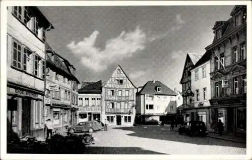 Ak Alzey in Rheinhessen, Rossmarkt mit Engel Apotheke, Café Esselbord