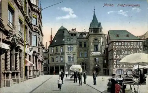 Ak Mainz in Rheinland Pfalz, Liebfrauenplatz, Gasthaus Zur Stadt Frankfurt