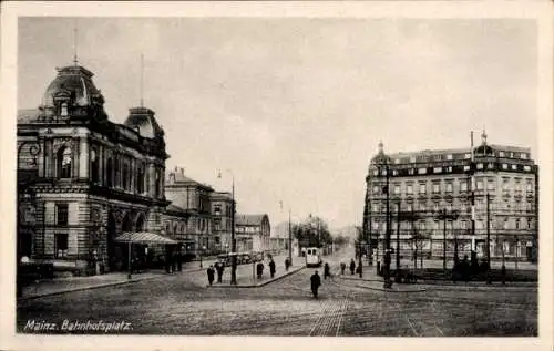 Ak Mainz in Rheinland Pfalz, Bahnhofsplatz