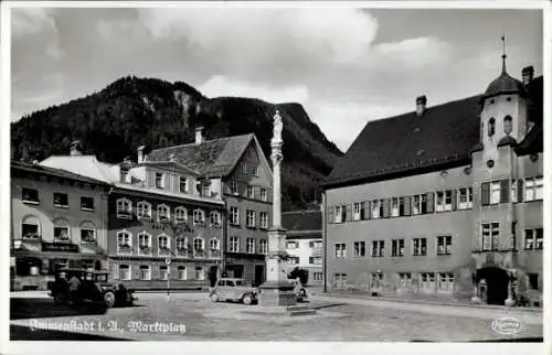 Ak Immenstadt im Allgäu Schwaben, Marktplatz, Säule