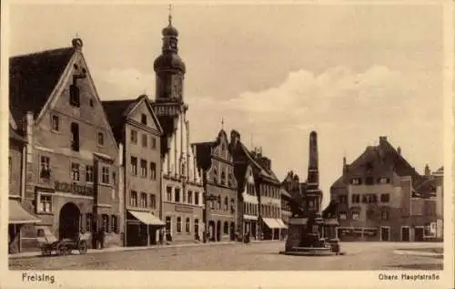 Ak Freising in Oberbayern, Obere Hauptstraße, Denkmal, Turm