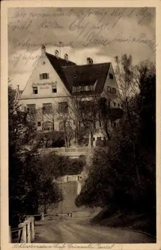 Ak Grünwald im Isartal Oberbayern, Schloss Hotel, Terrassen-Cafe