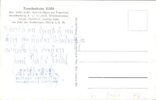 Ak Rottach Egern in Oberbayern, Fremdenheim Kölbl