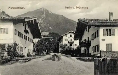 Ak Marquartstein im Chiemgau Oberbayern, Prügelweg