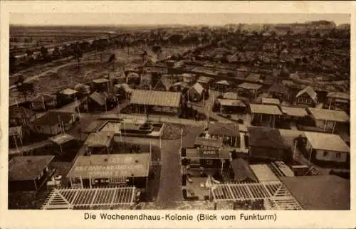 Ak Berlin Mitte, Große Ausstellung 1927, Die Wochenendhaus-Kolonie, Blick vom Funkturm