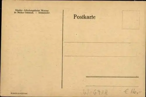 Ak Neckarsteinach in Hessen, Kinder-Erholungsheim Worms, Südansicht